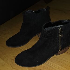Dr. Scholl's Black Ankle Booties with Gold Zipper